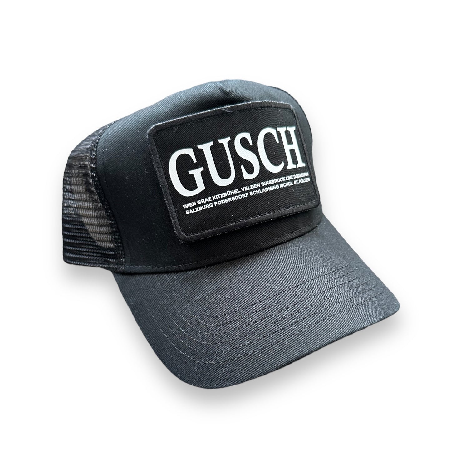 KingCredible Patched Trucker Cap Black